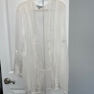 Bridal Robe with Lace Trim
